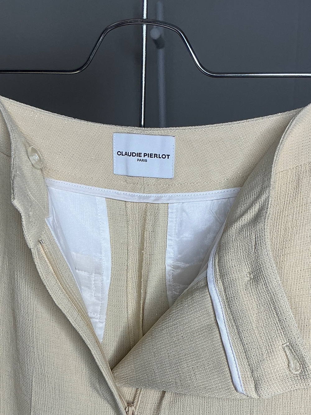 Claudie Pierlot Cream Beige Trousers - Picture 3 of 4